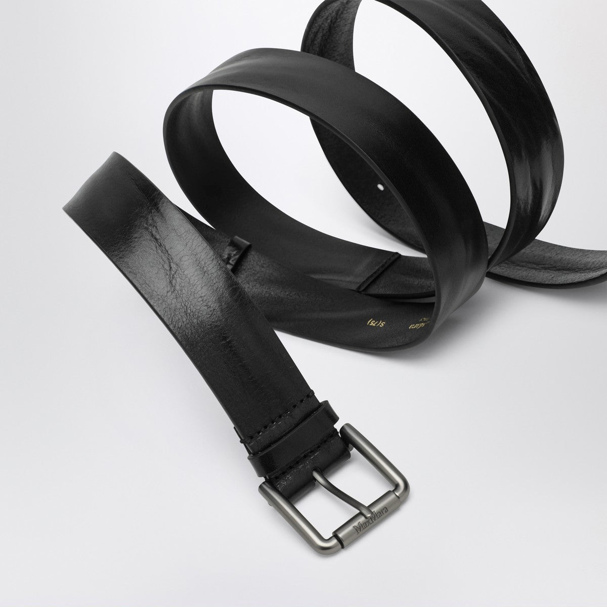 Max Mara Long Belt in Black Leather Max Mara