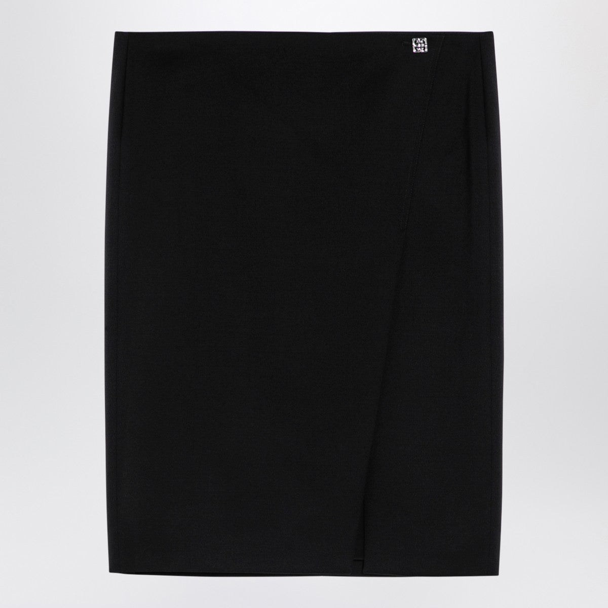 Givenchy Black wool skirt with metal button 4G Givenchy