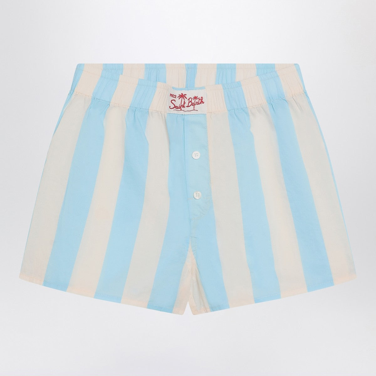 MC2 Saint Barth Blue/white striped Boxy Jr shorts MC2 Saint Barth