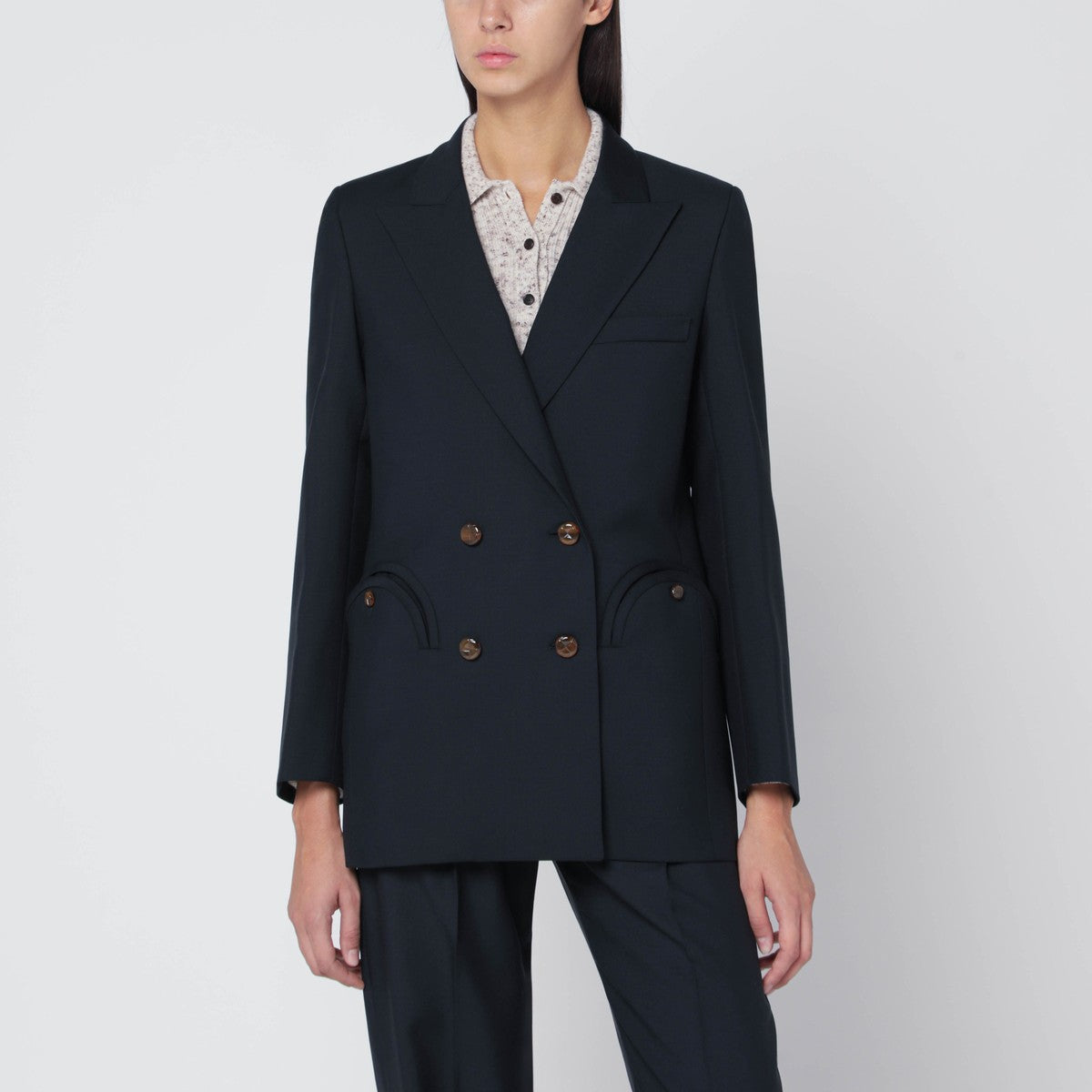 Blazé Milano Navy blue wool and mohair blazer first class Blazé Milano