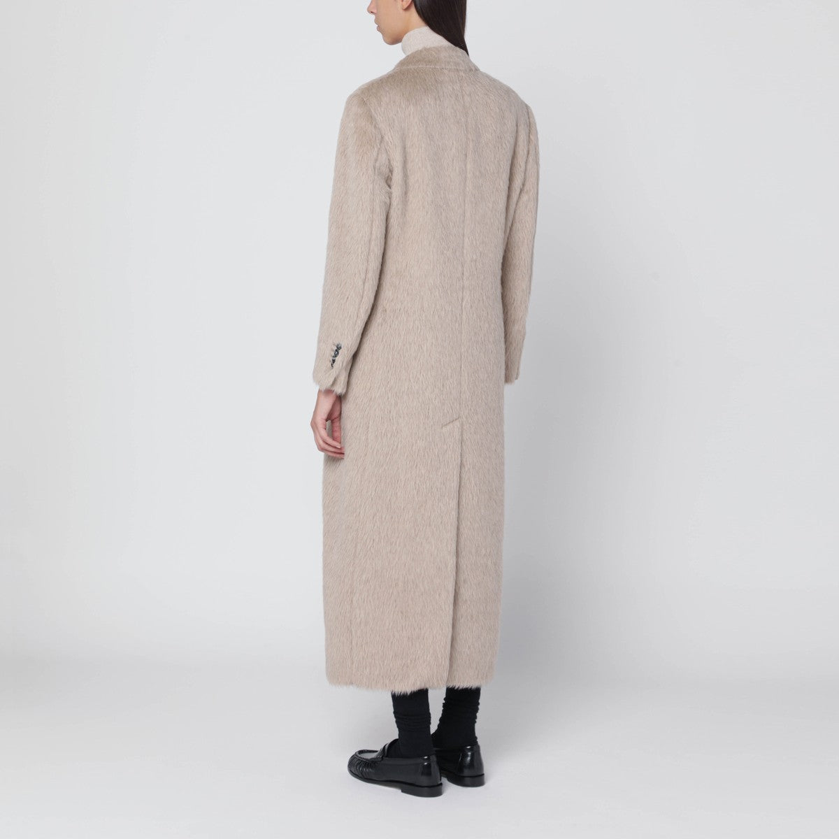 Tagliatore Beige double-breasted coat in wool blend Tagliatore