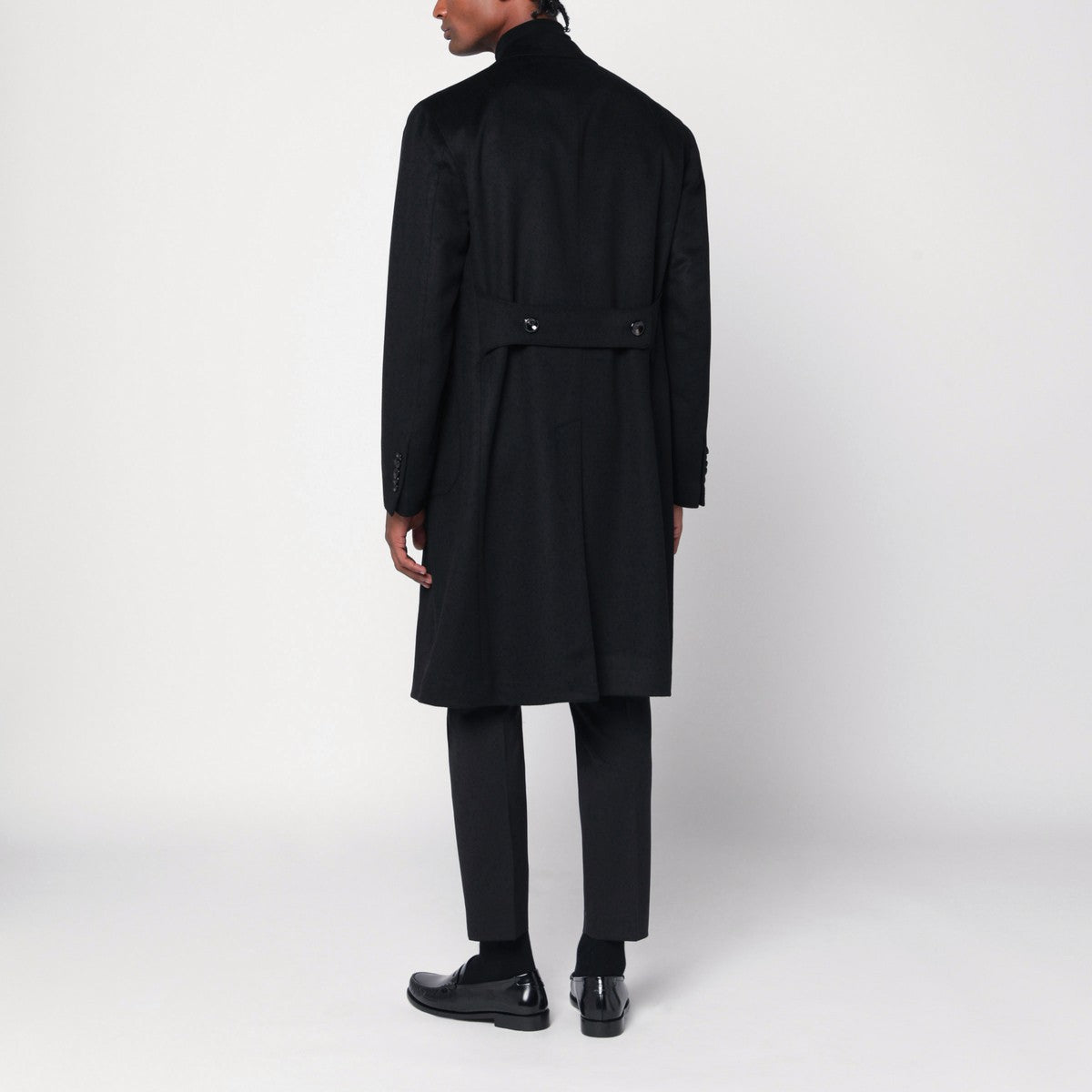 Tagliatore Double-breasted black wool coat Tagliatore