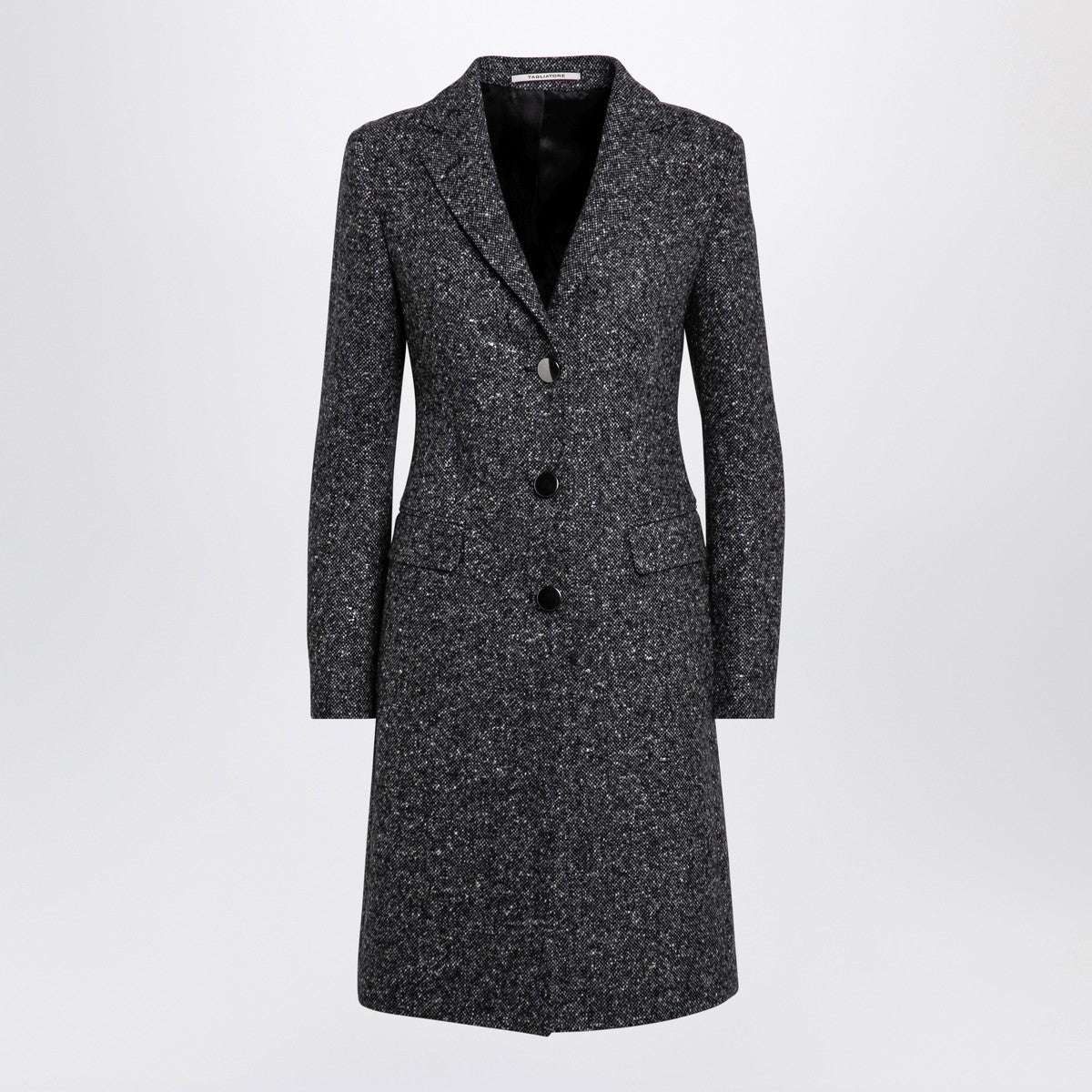 Tagliatore Black/white wool blend single-breasted coat Tagliatore