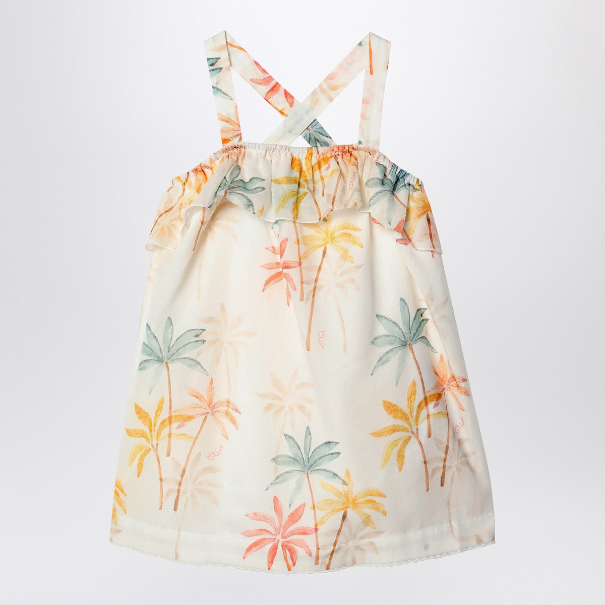 Chloé Ivory dress with multicolored pattern Chloé