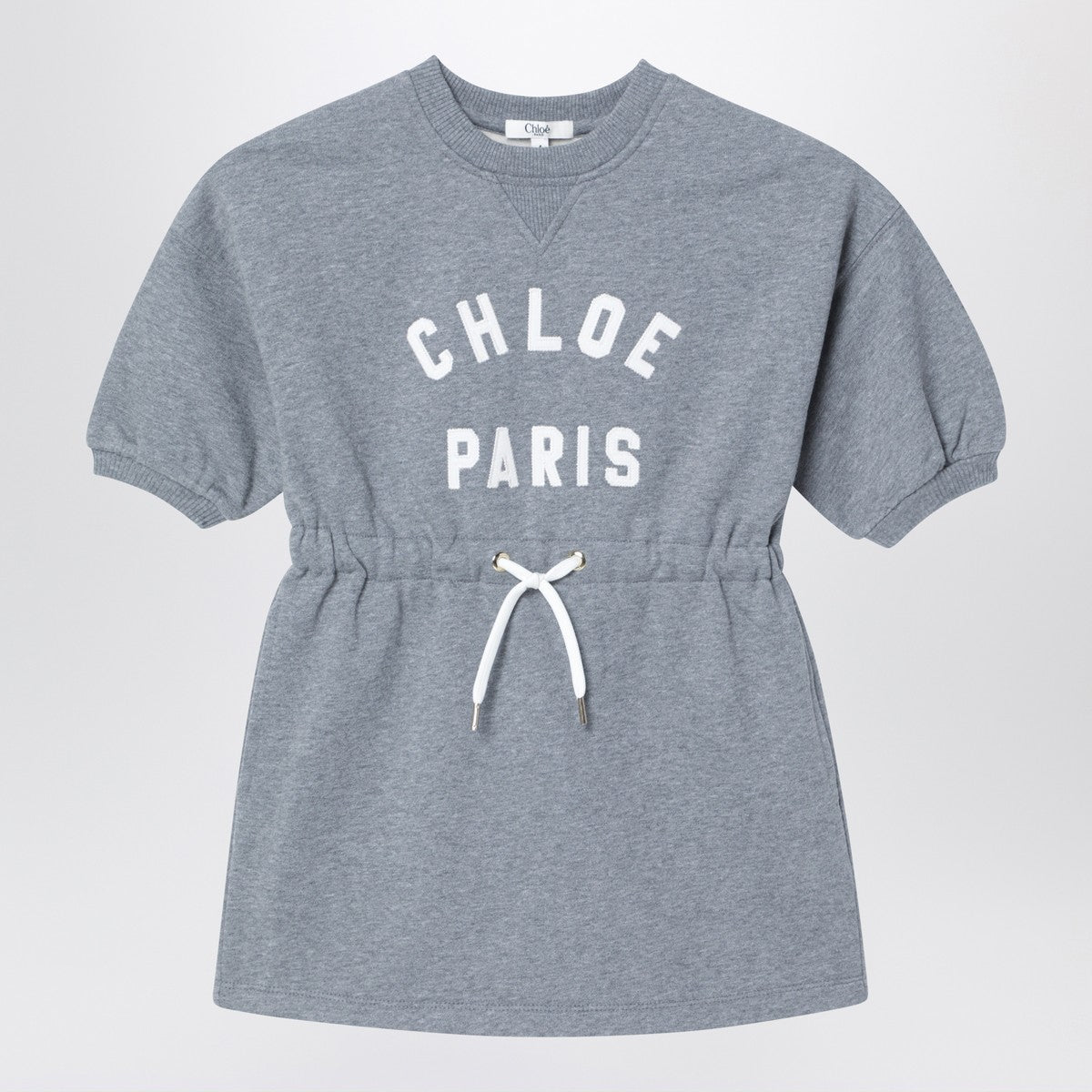 Chloé Long-sleeve grey dress with logo Chloé