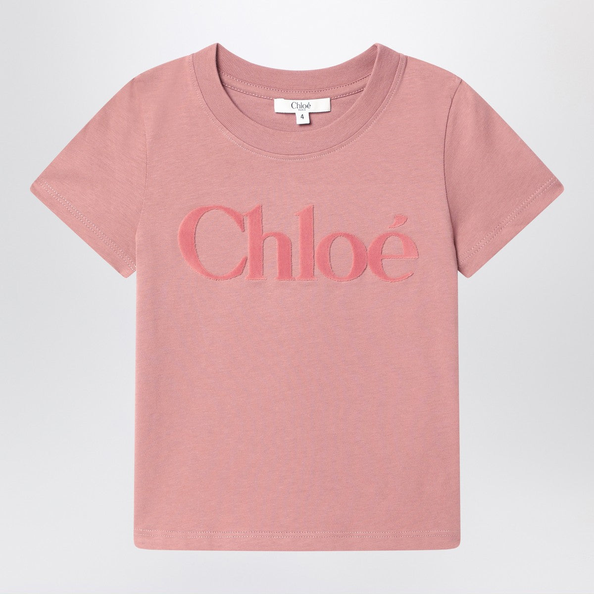 Chloé Pink cotton T-shirt with logo Chloé