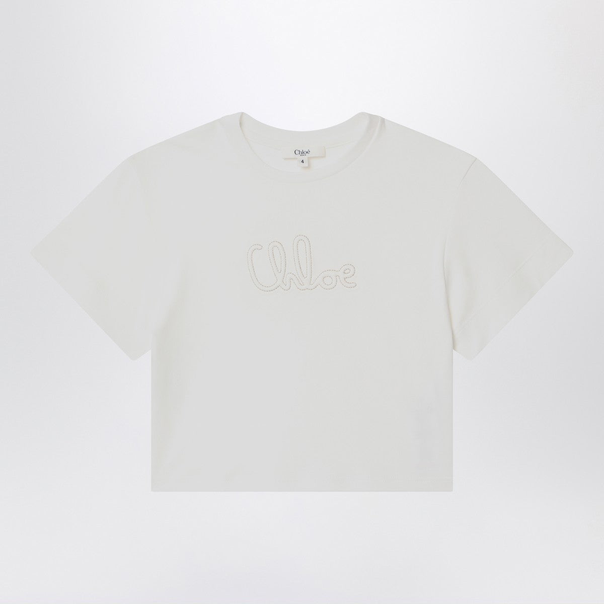 Chloé White T-shirt with embroidered logo