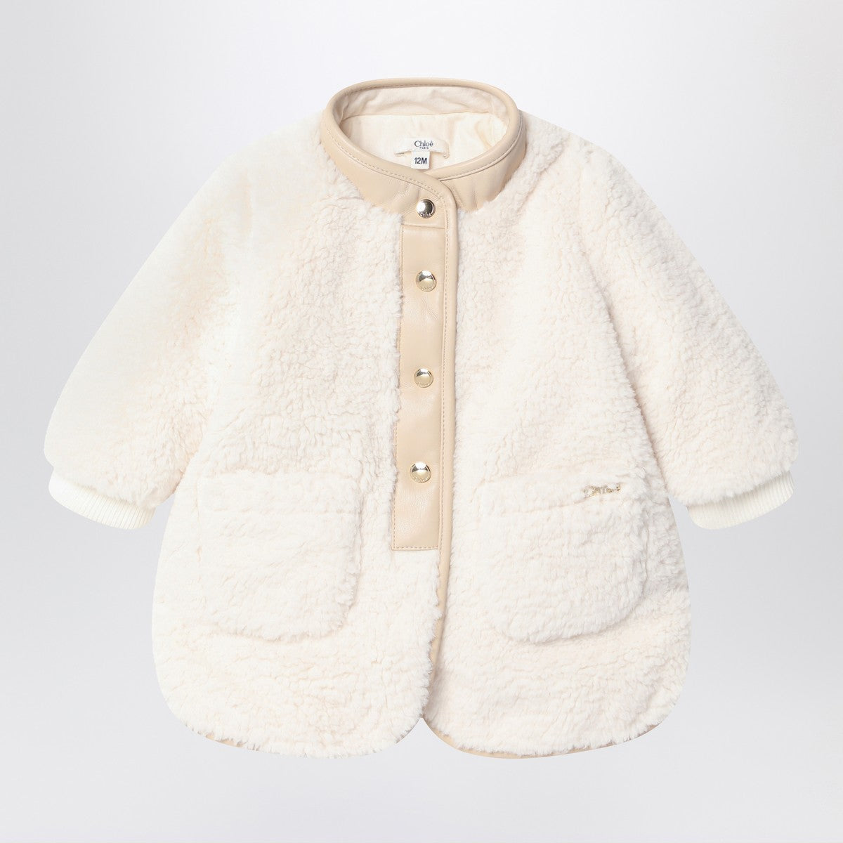 Chloé White shearling-effect jacket Chloé