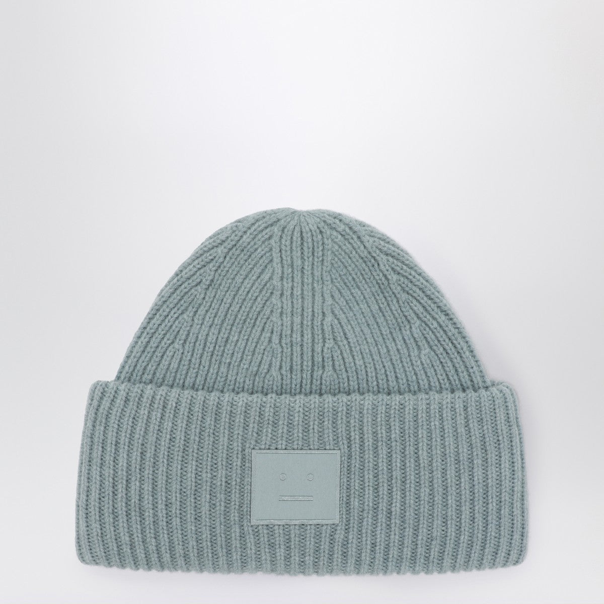 Acne Studios Dusty blue large face logo beanie - Yak Acne Studios