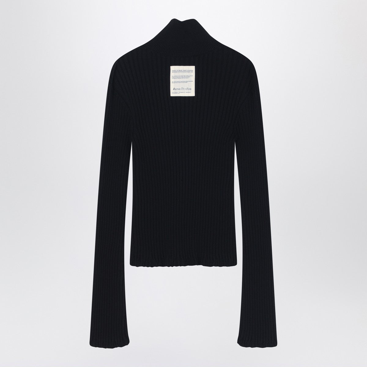 Acne Studios Black ribbed zip cardigan Acne Studios