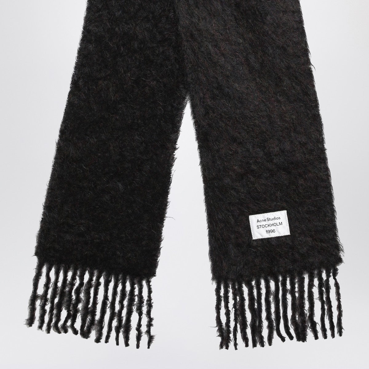 Acne Studios Black wool scarf with logo Acne Studios