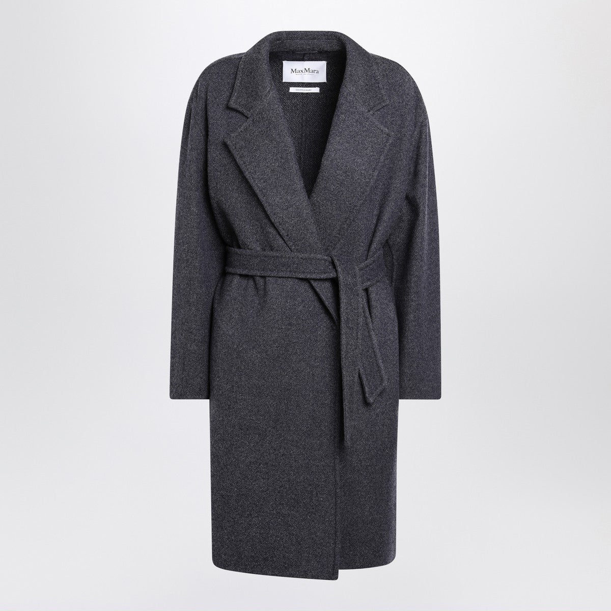 Max Mara Blue wool coat with denim effect Max Mara