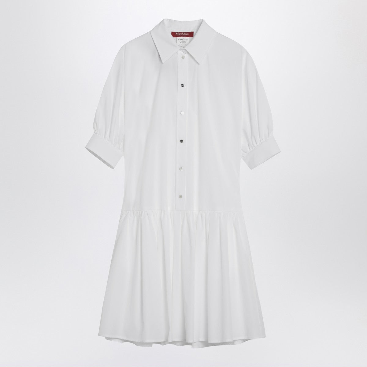 Max Mara Studio Short white cotton shirt dress Max Mara Studio
