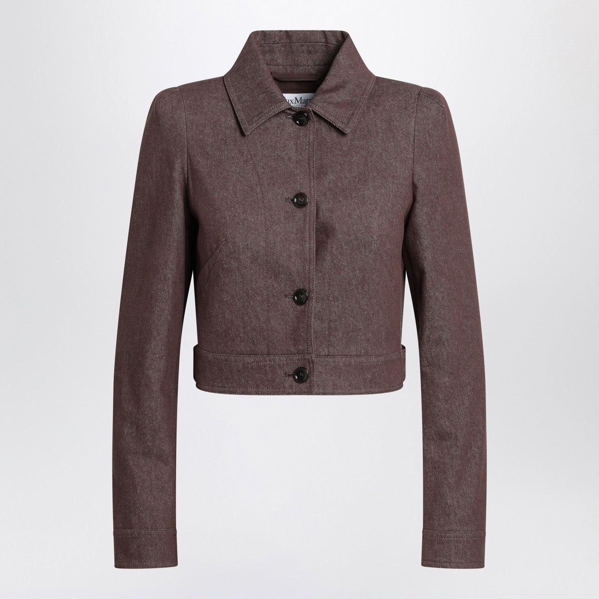 Max Mara Cropped brown denim-effect jacket Max Mara