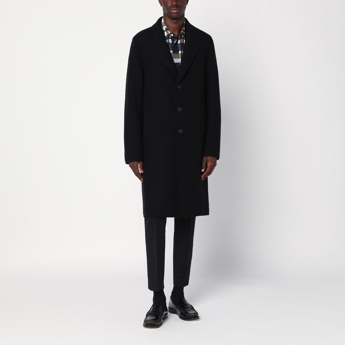 Harris Wharf London Black single-breasted wool coat Harris Wharf London