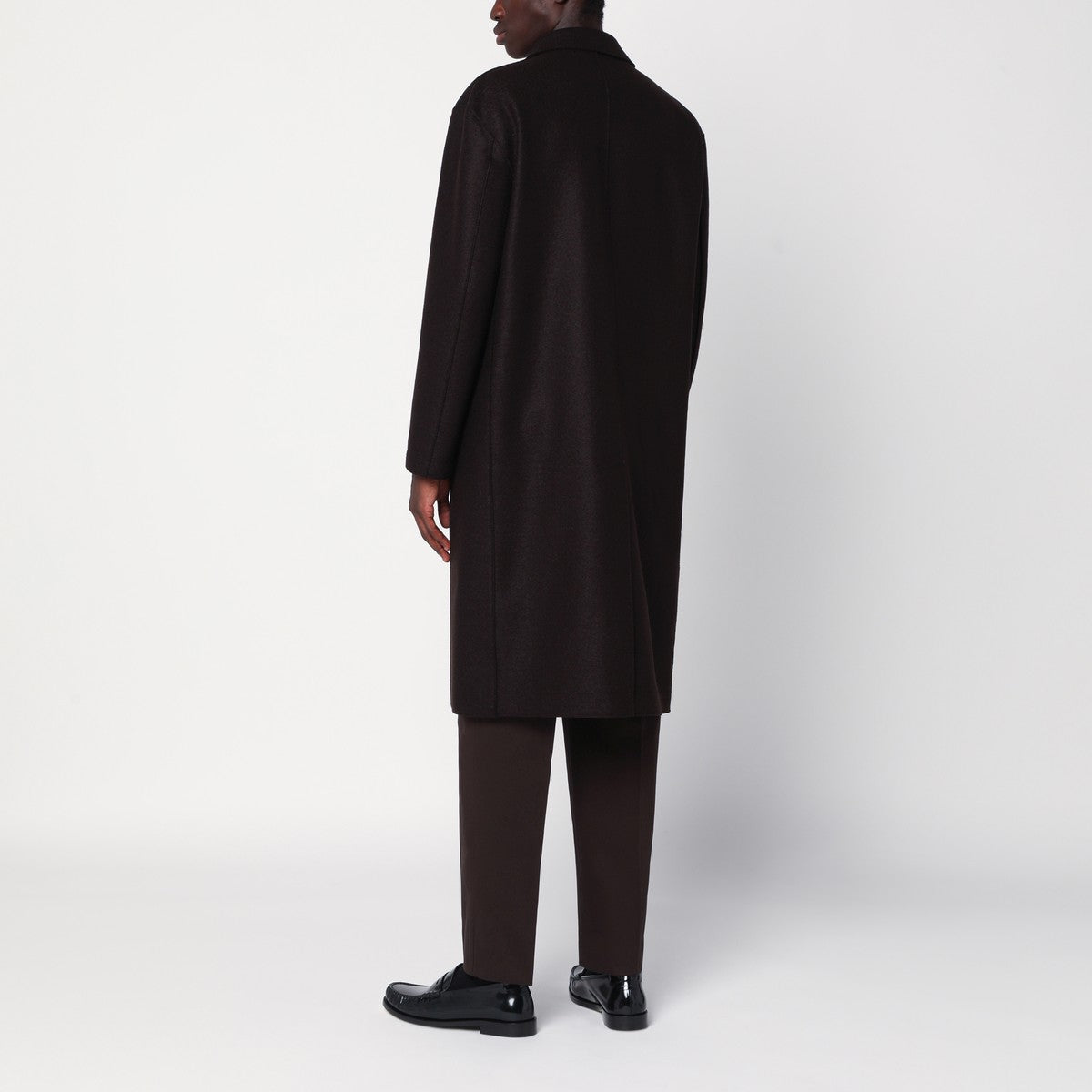 Harris Wharf London Brown single-breasted wool coat Harris Wharf London