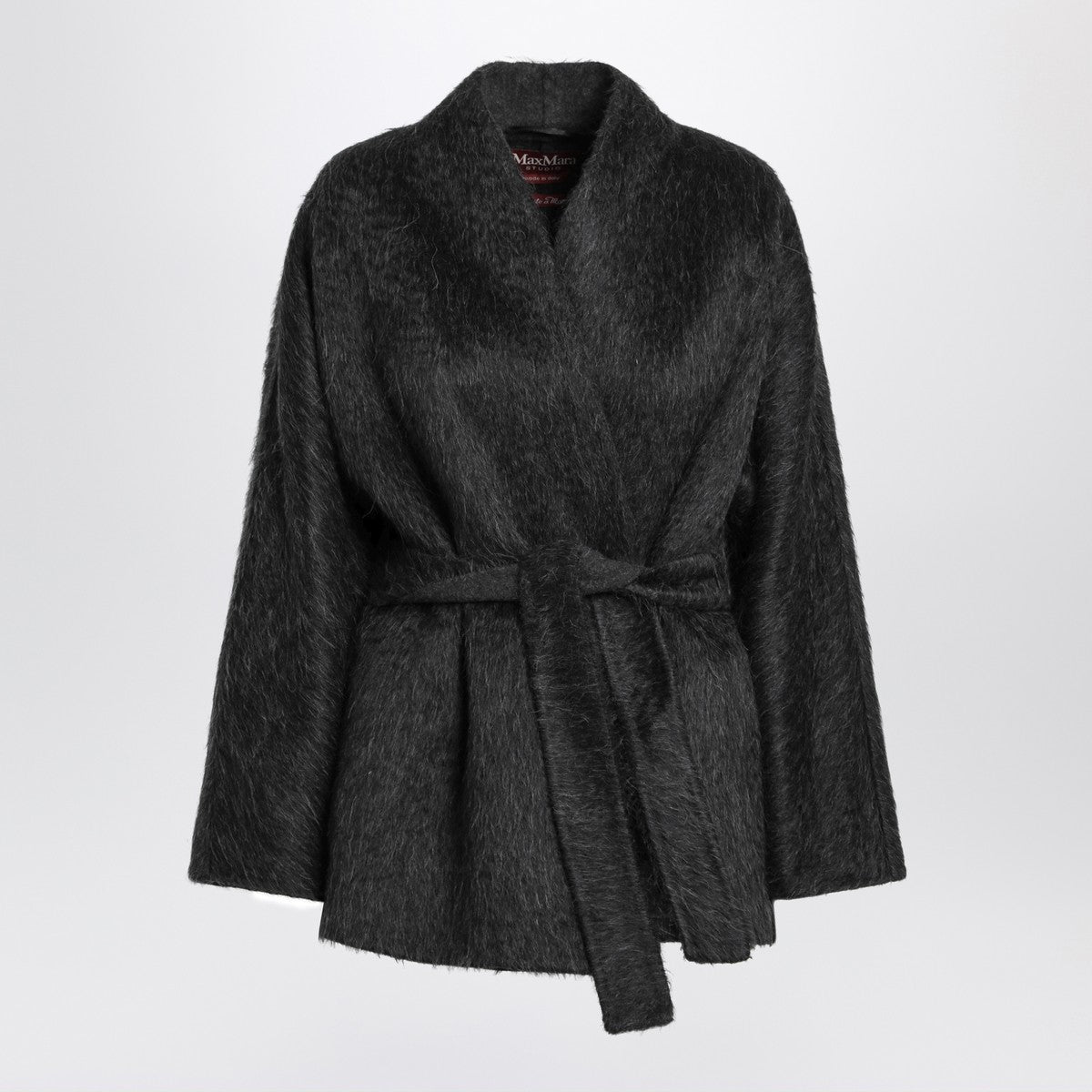 Max Mara Studio Anthracite cardigan jacket in wool and alpaca Max Mara Studio