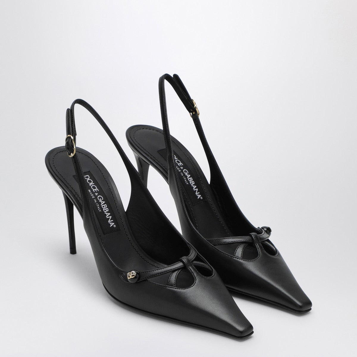 Dolce & Gabbana Dolce&Gabbana Black leather slingback décolleté Dolce & Gabbana