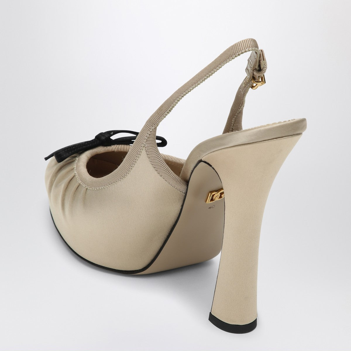 Dolce & Gabbana Dolce&Gabbana Cream satin high slingback Dolce & Gabbana