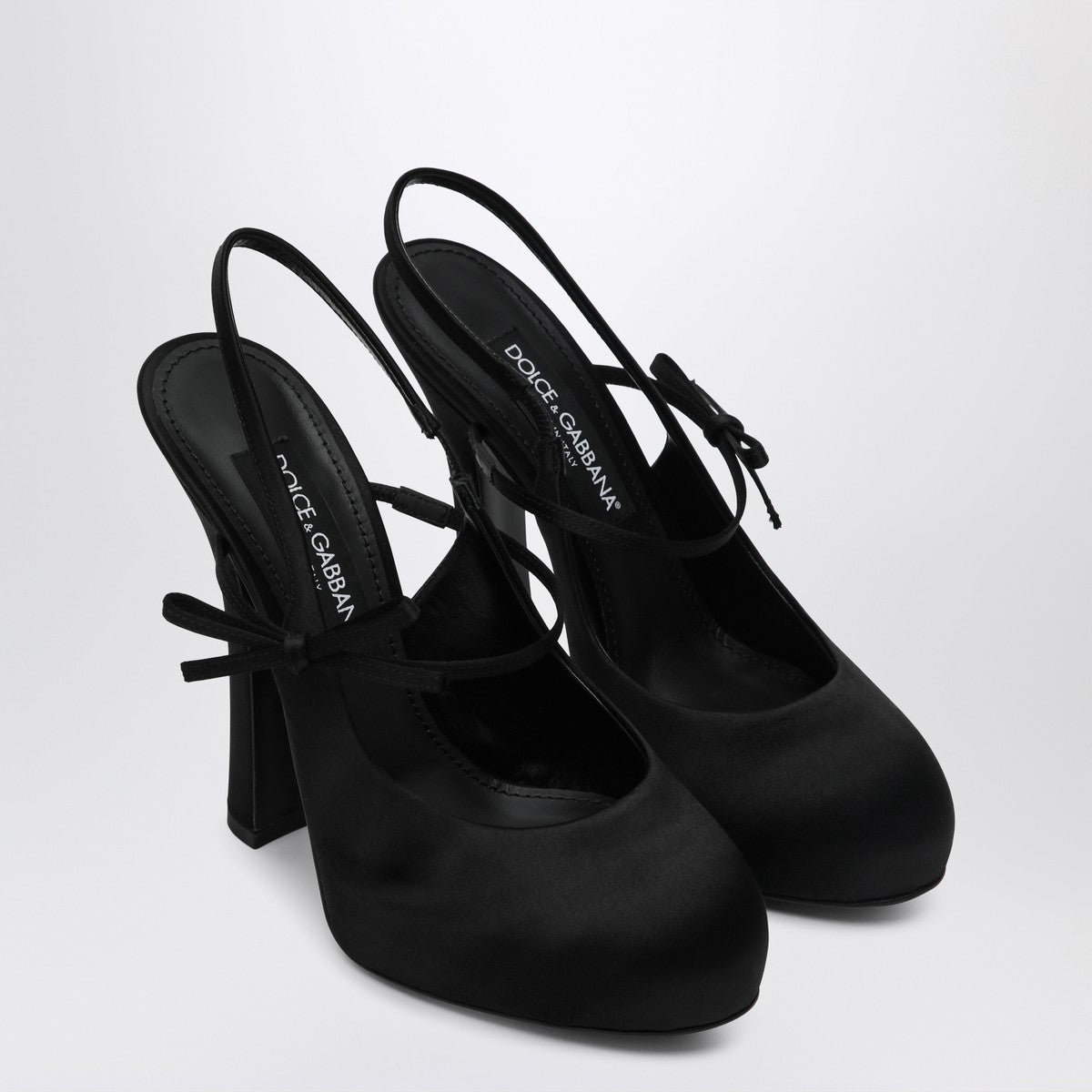 Dolce & Gabbana Dolce&Gabbana High black satin slingback Dolce & Gabbana