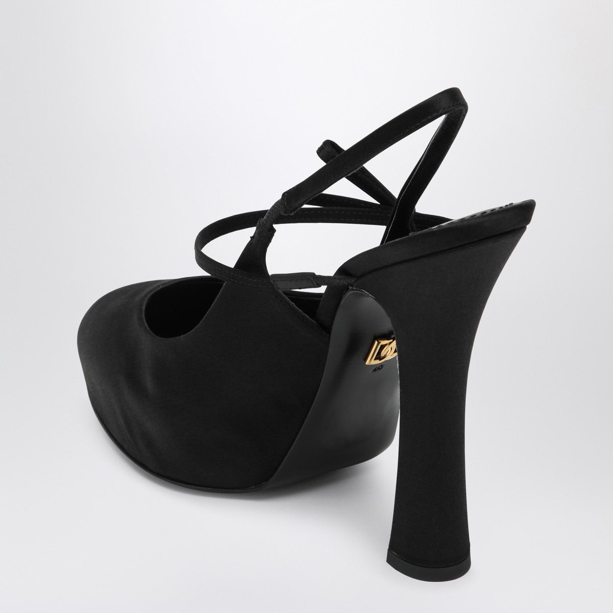 Dolce & Gabbana Dolce&Gabbana High black satin slingback Dolce & Gabbana