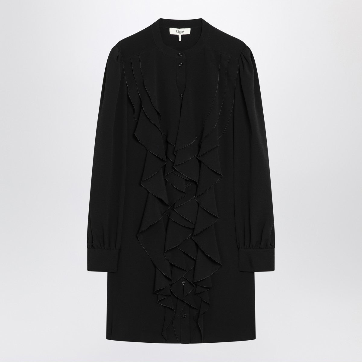Chloé Black ruffled dress in silk blend Chloé