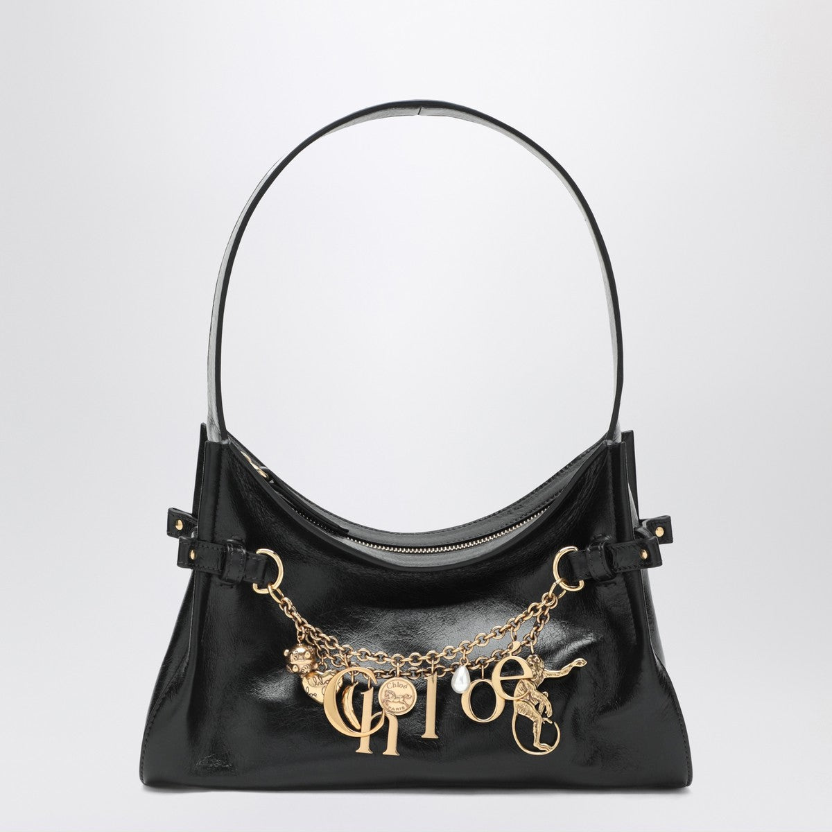 Black leather Chloé Charms Hobo bag Chloé