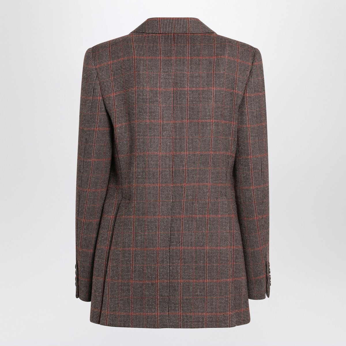 Chloé Single-breasted checked brown wool jacket Chloé