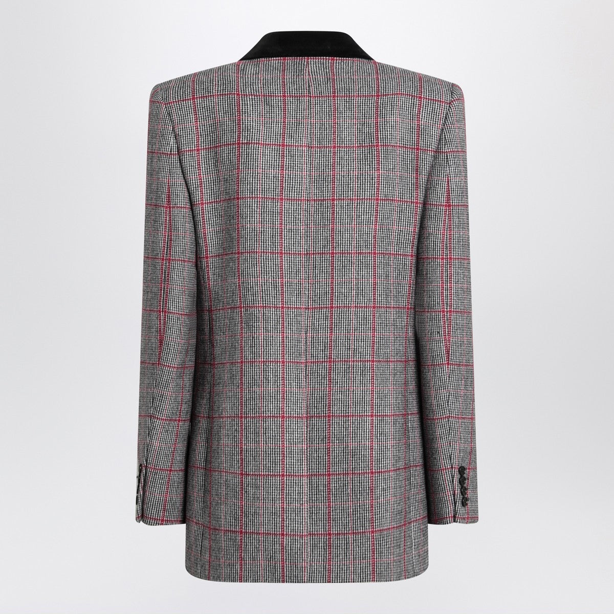 Chloé Black/white checkered wool double-breasted blazer Chloé