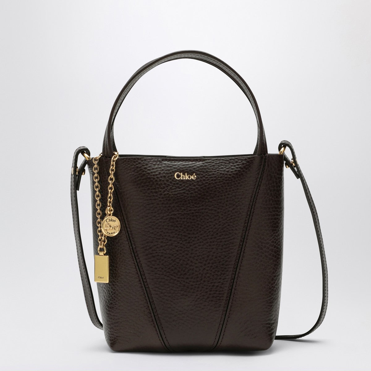 Small dark brown Chloé Spin tote bag Chloé