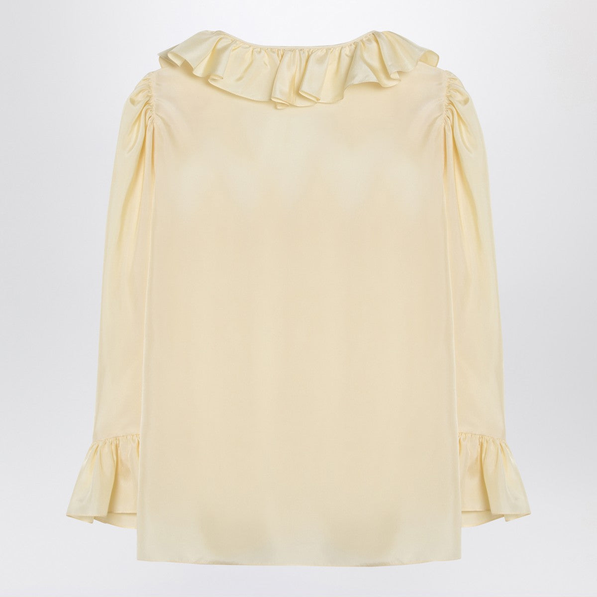 Chloé Light yellow blouse with ruffles in silk Chloé
