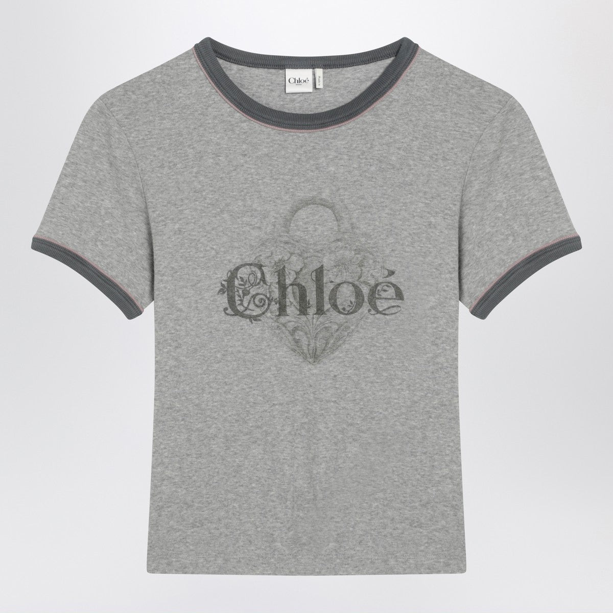 Chloé Chiné jersey baby-fit T-shirt with logo print Chloé