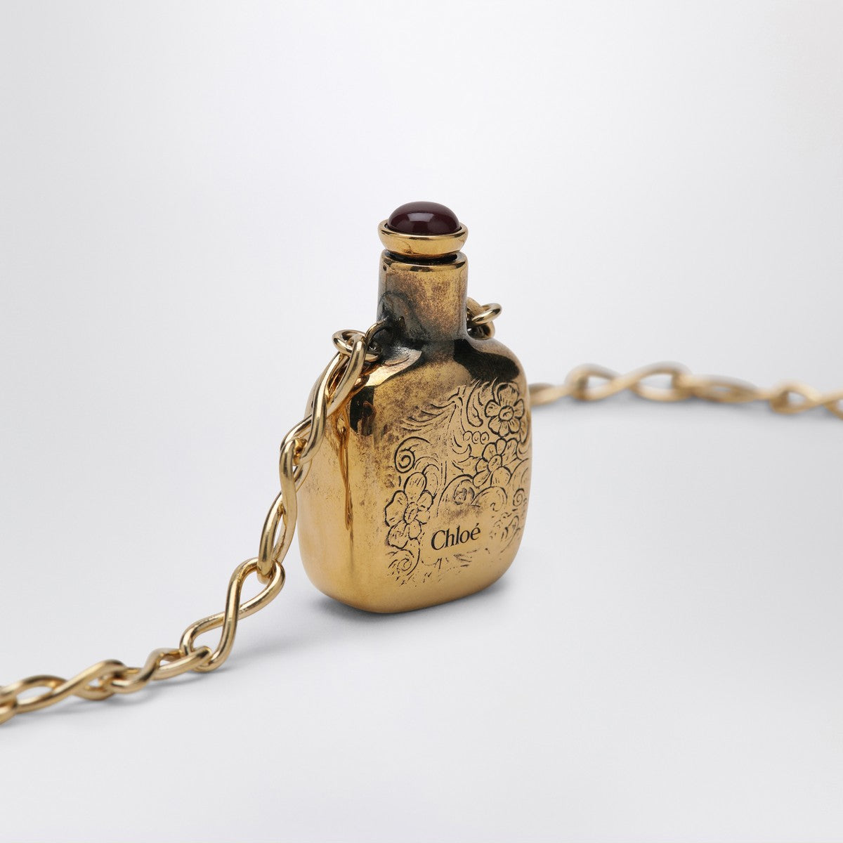 Chloé Vintage Gold brass Elixir pendant necklace Chloé