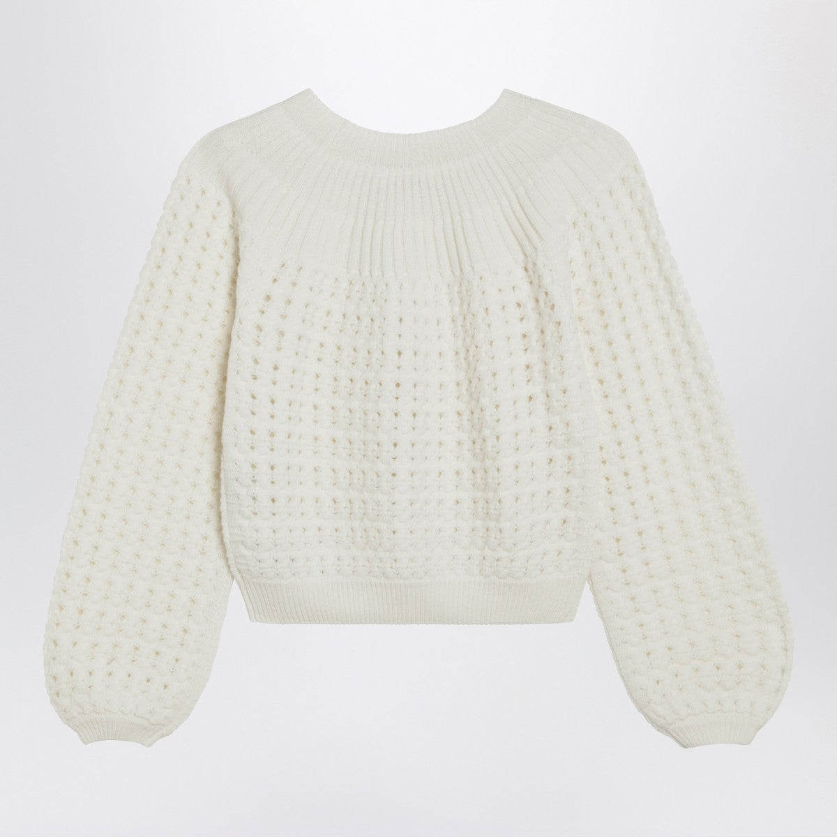 Chloé Milk-colored wool and cashmere knit cardigan Chloé