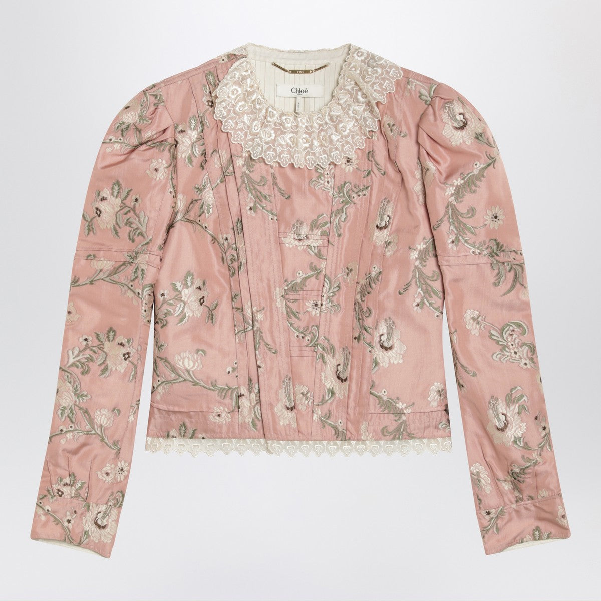 Chloé Baroque silk-blend taffeta jacket with floral jacquard Chloé