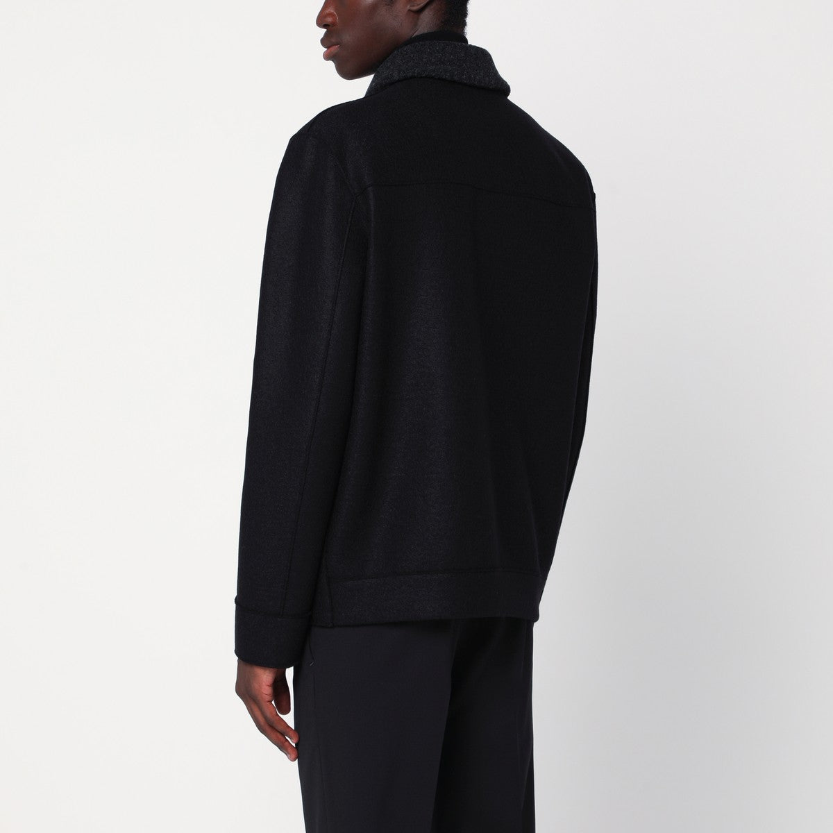 Harris Wharf London Black zip-up wool jacket Harris Wharf London