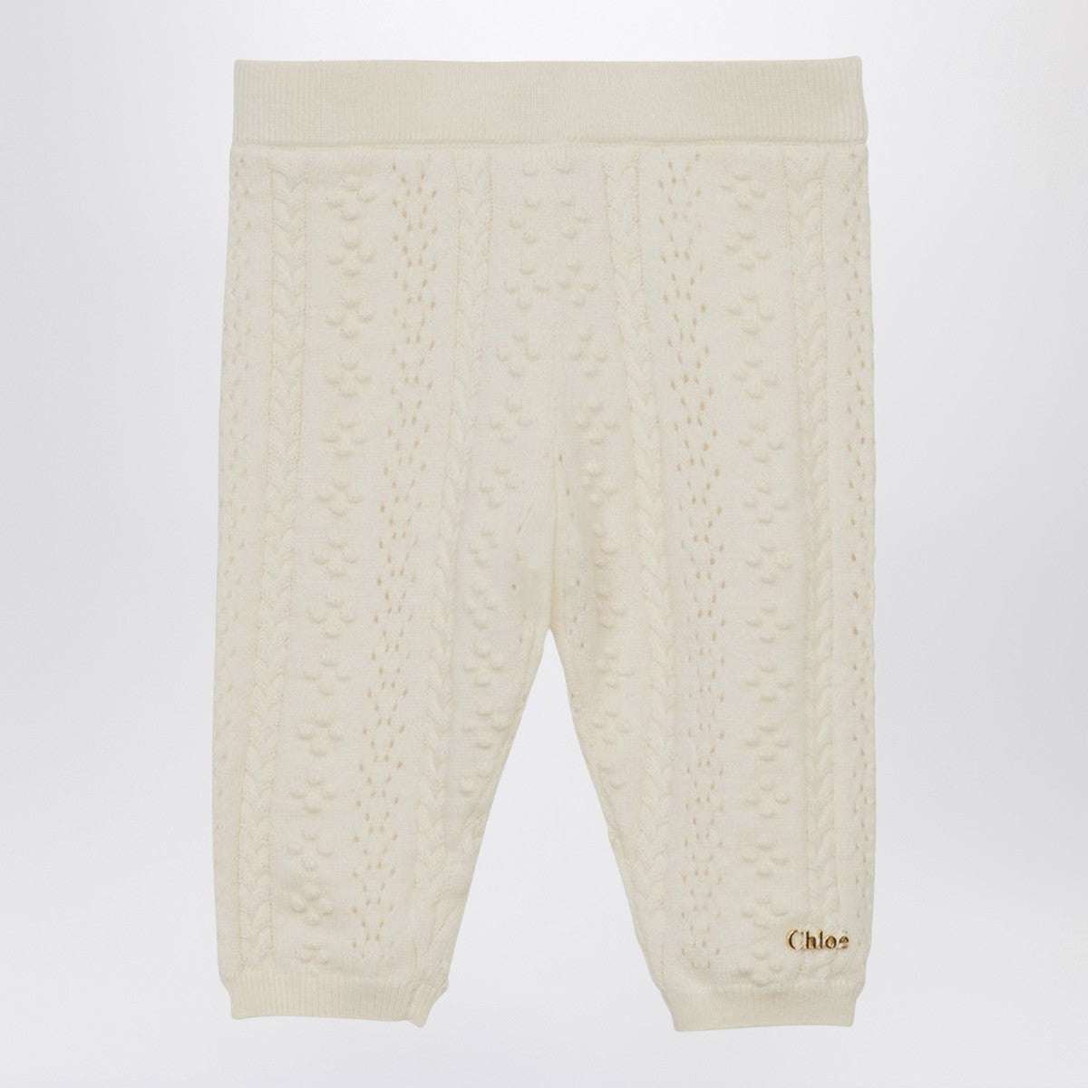 Chloé Ivory embroidered cotton and wool legging Chloé