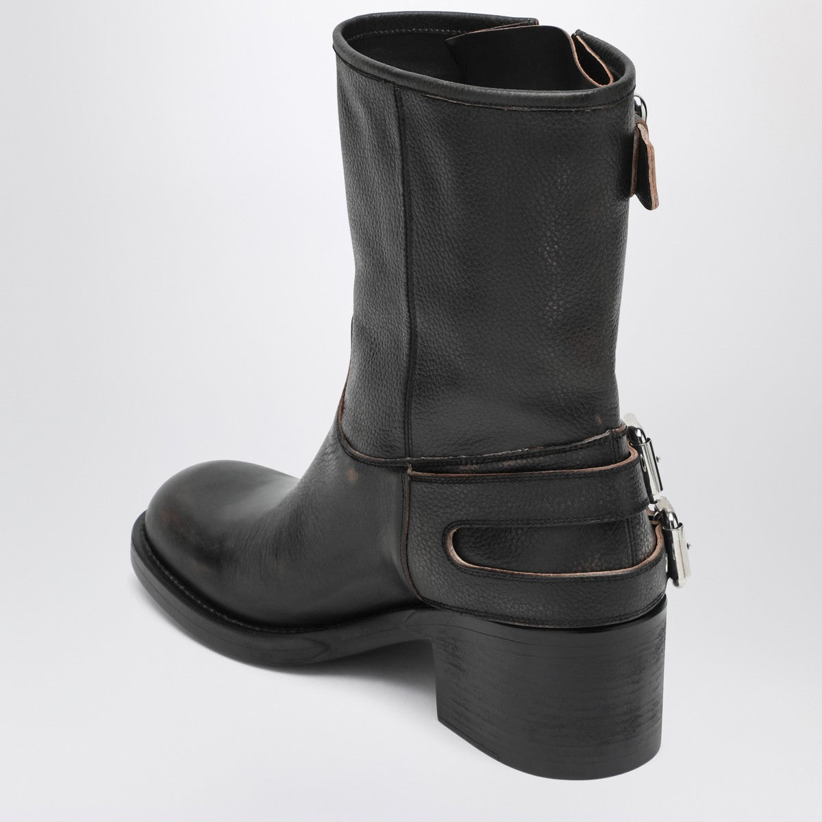Chloé Black Dakota biker-style boot with vintage effect Chloé
