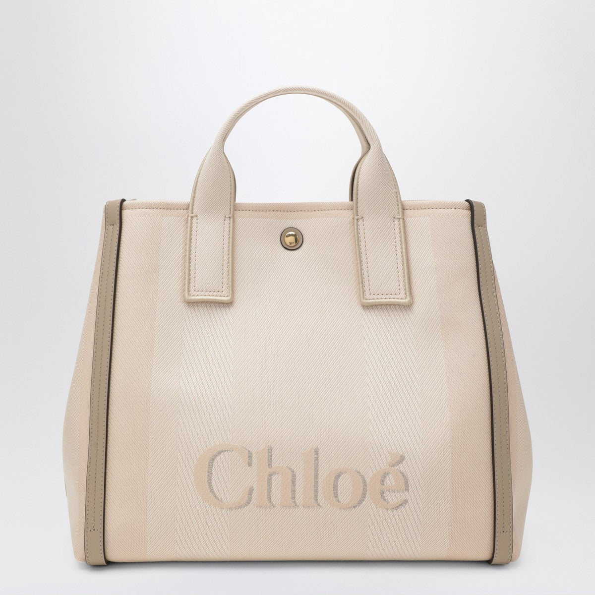 Chloé Carry tote bag in pink beige striped canvas Chloé