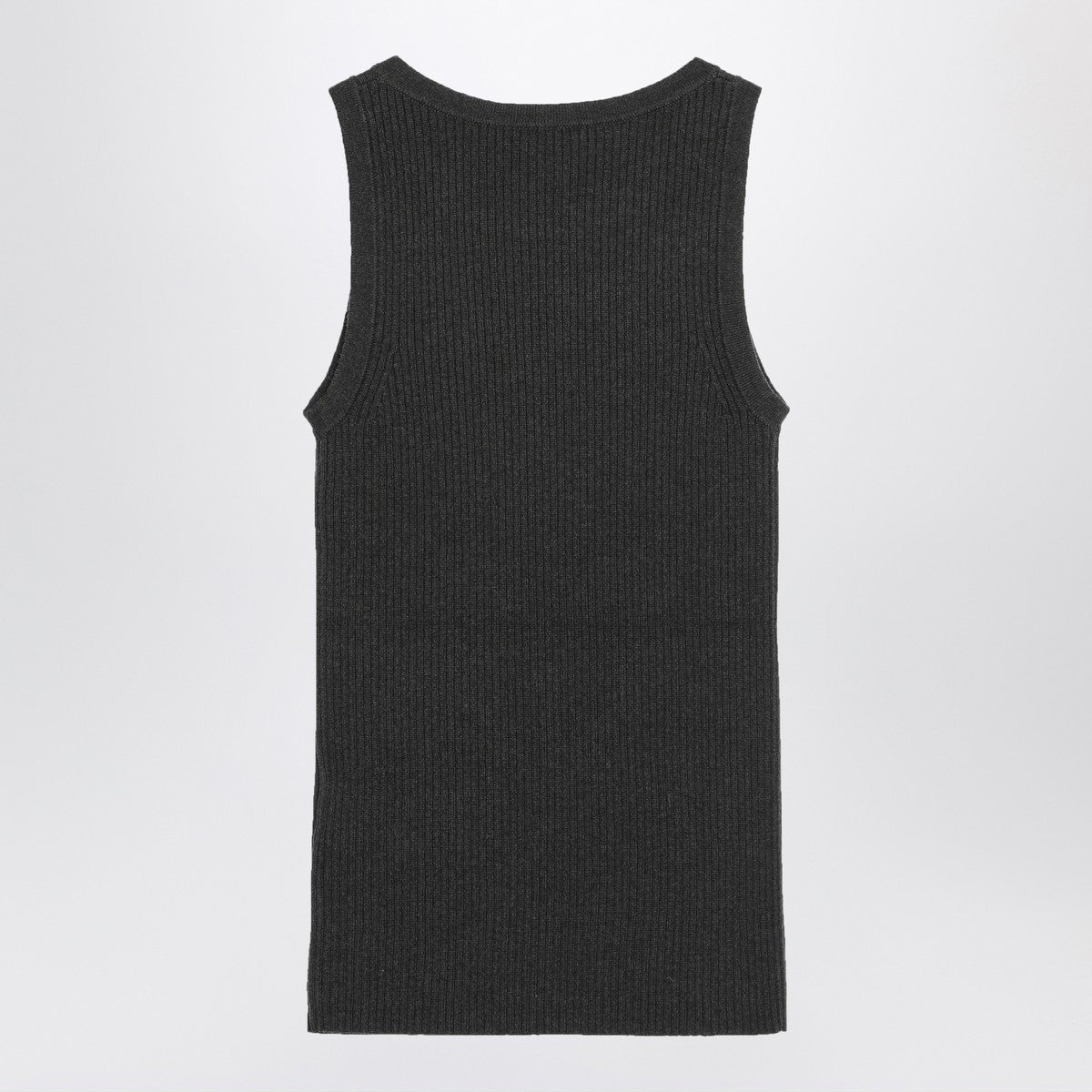 S Max Mara Green ribbed tank top in wool and cashmere