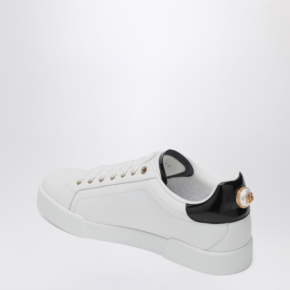 Dolce & Gabbana Dolce&Gabbana White/gold leather Portofino sneakers Dolce & Gabbana