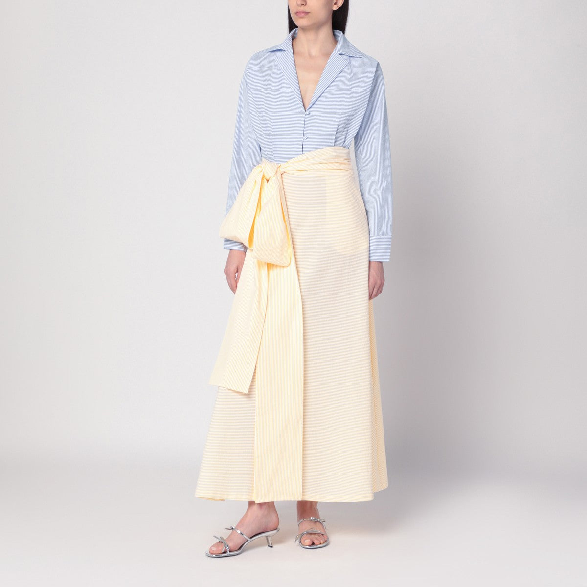 BERNADETTE Clarence shirt dress blue/yellow BERNADETTE