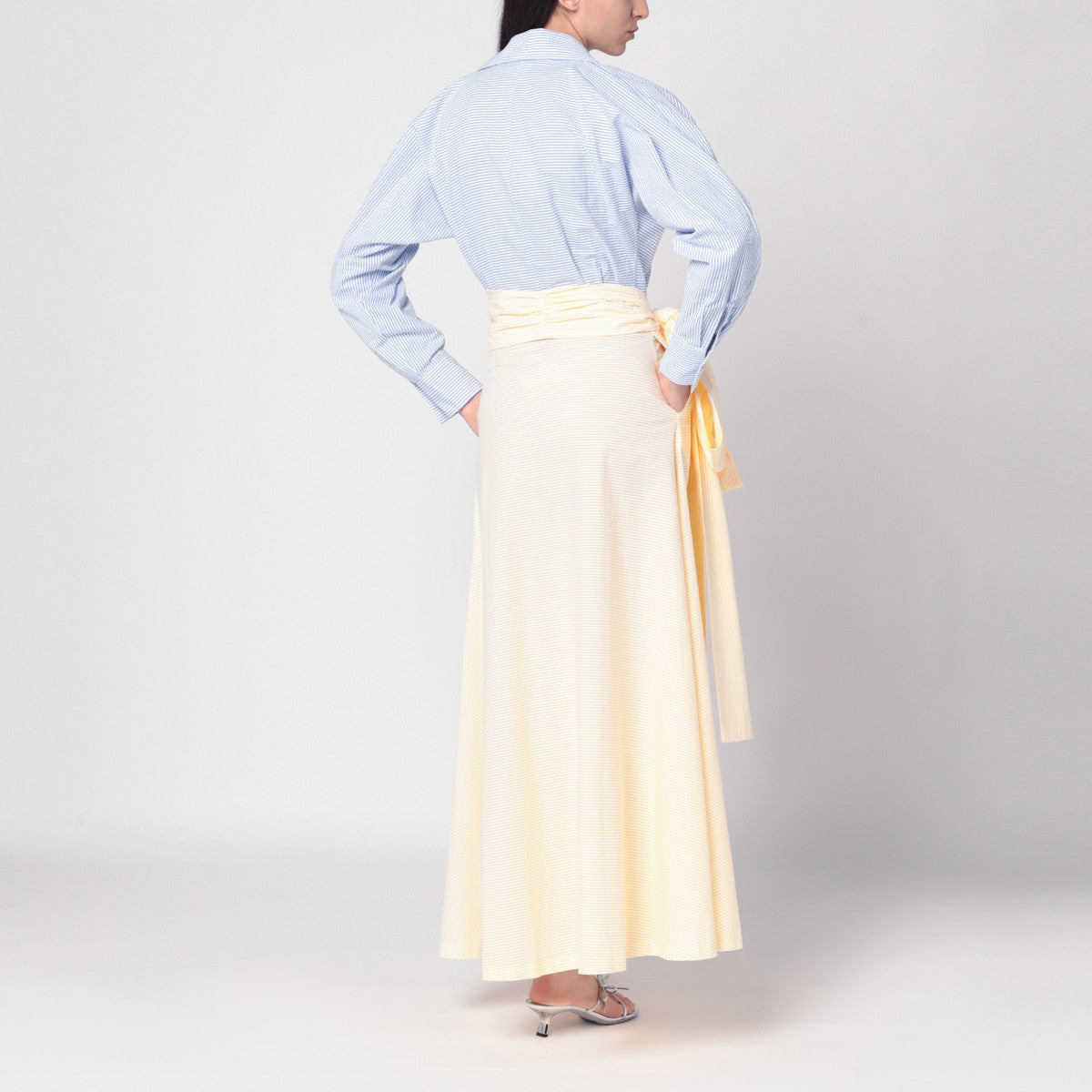 BERNADETTE Clarence shirt dress blue/yellow BERNADETTE