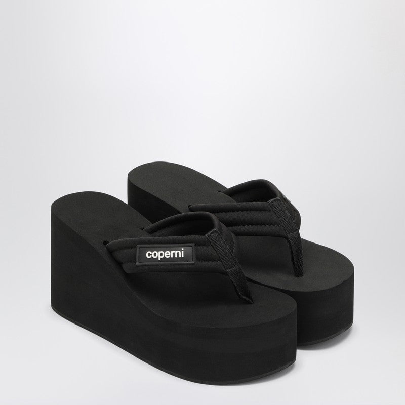 Coperni Black wedge sandal with logo Coperni
