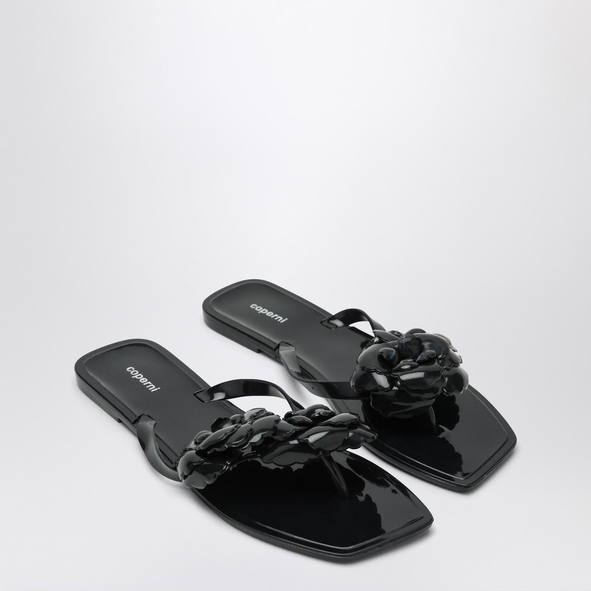Coperni Black silicone Flower flip-flops Coperni