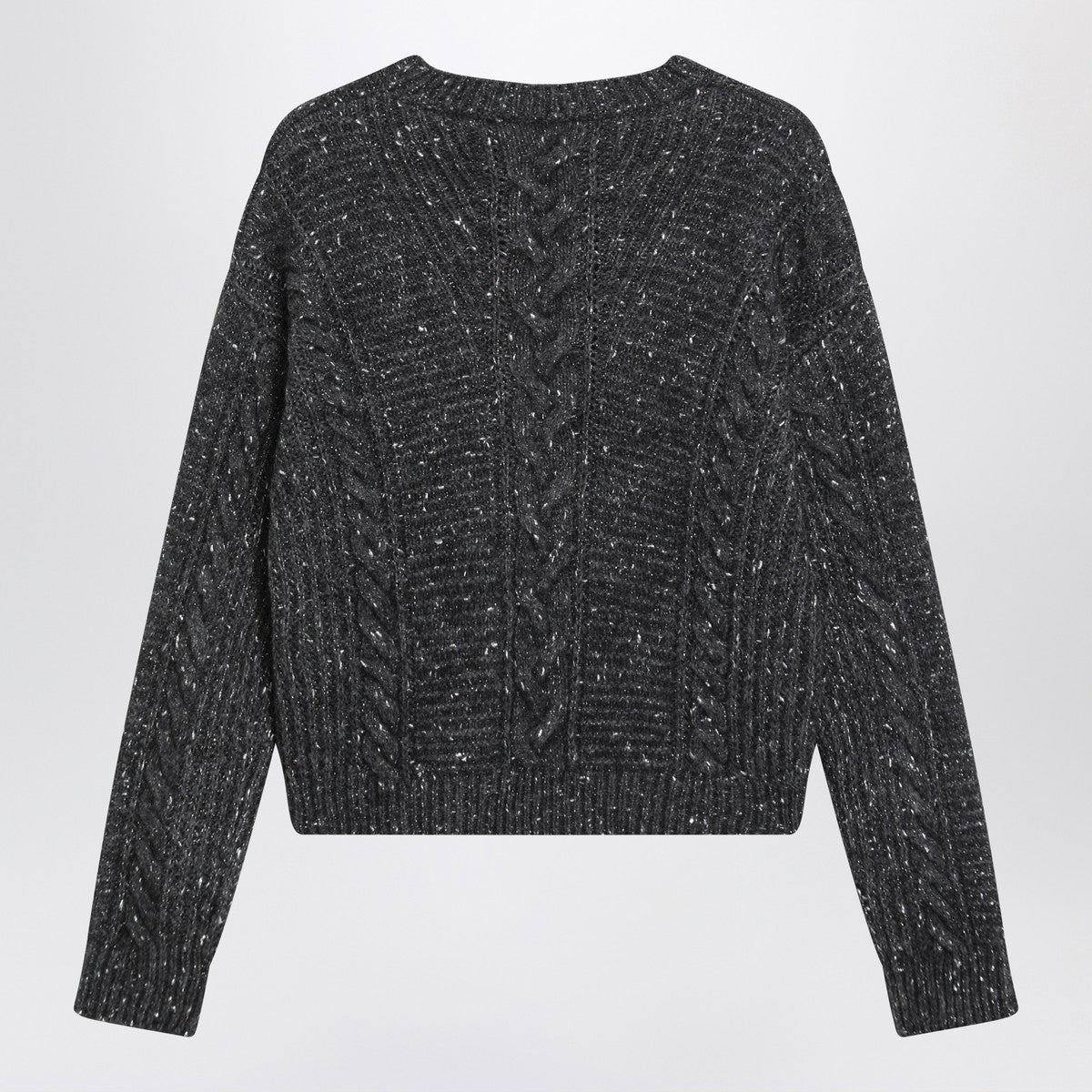 Max Mara Studio Anthracite boxy sweater in alpaca blend Max Mara Studio