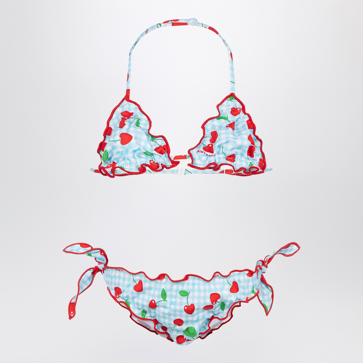 MC2 Saint Barth Cris bikini with Vichy and cherries pattern MC2 Saint Barth
