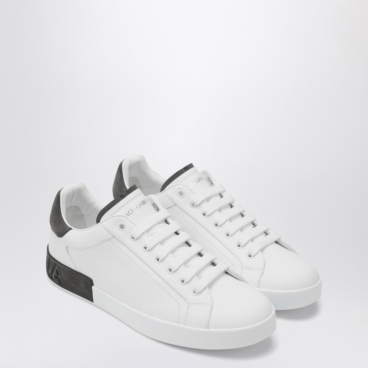 Dolce & Gabbana Dolce&Gabbana Portofino white/black leather sneaker Dolce & Gabbana