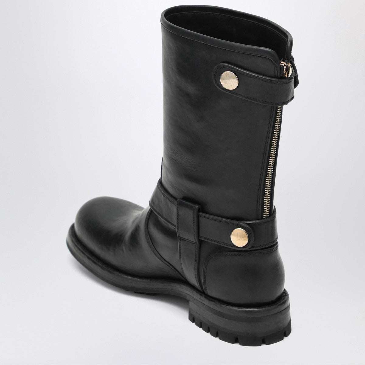 Dolce & Gabbana Dolce&Gabbana Black leather boot with buckles Dolce & Gabbana