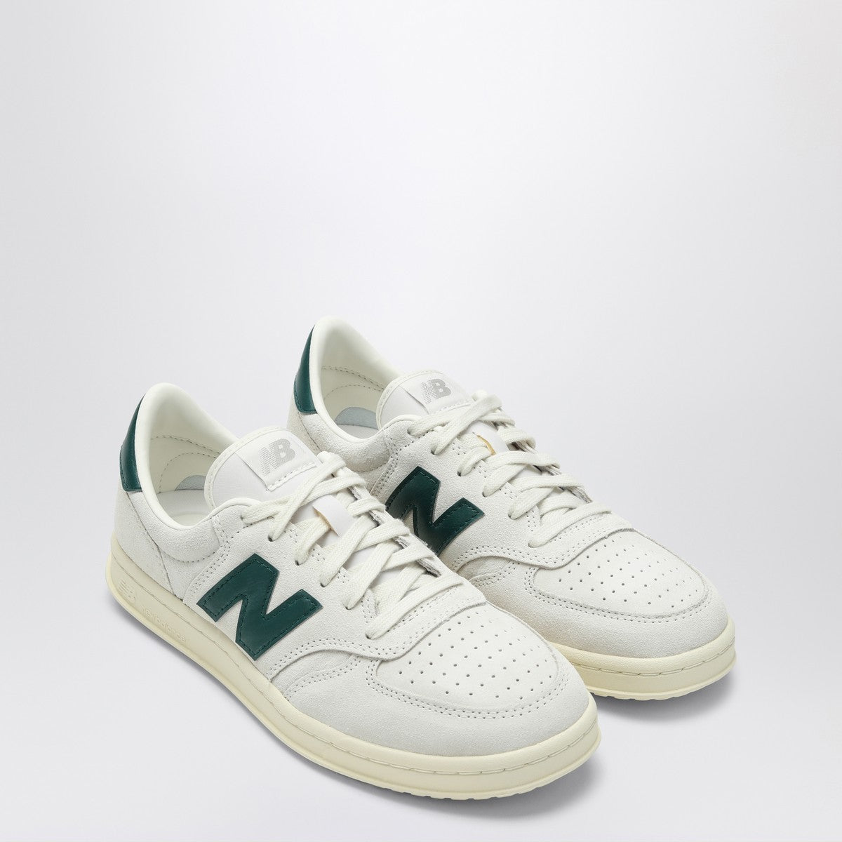 New Balance T500 white/green suede sneaker New Balance